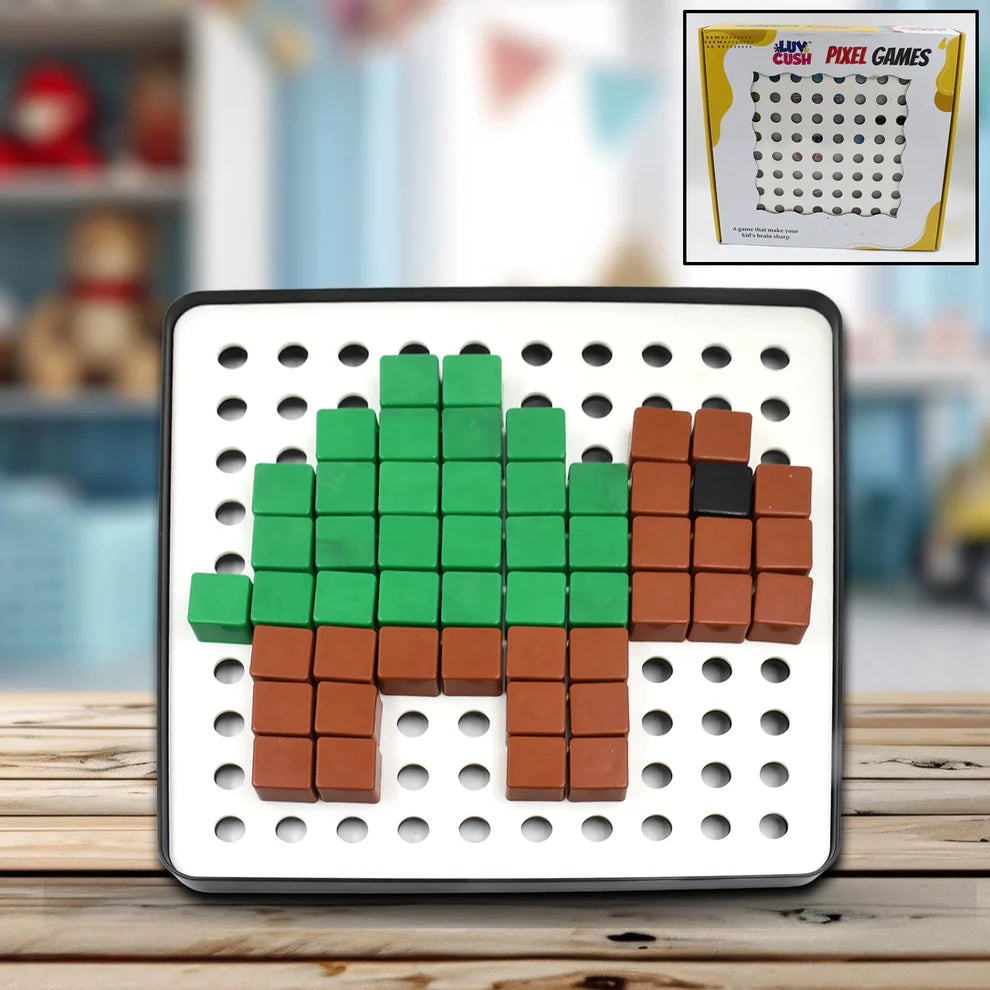 Pixel Cubes Toy For Children Early Education Pixel Game Educational Board Games Board Birthday Gift For Kids Learning Math Toy Brain Games Math Puzzle (Approx 180 Cubes With Pixel Board  Book)