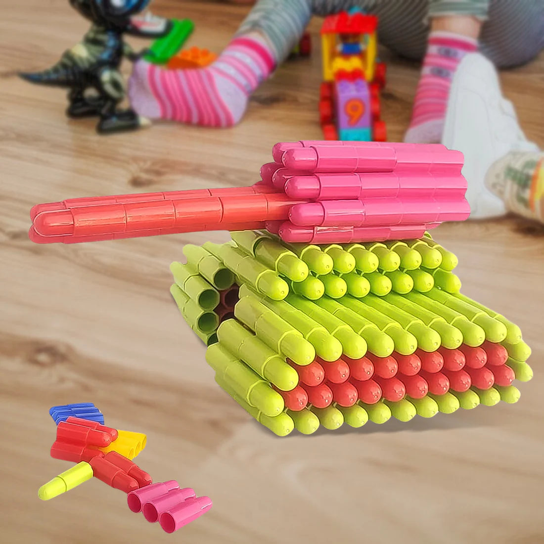 Bullet Blocks For Intelligent Kids Creative Bullets Shaped Building Blocks (Approx 88 Pcs)