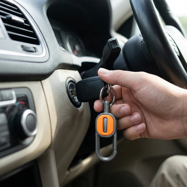 Premium Heavy Duty Push Lock Metal Keychain With Dual Ring (1 Pc)