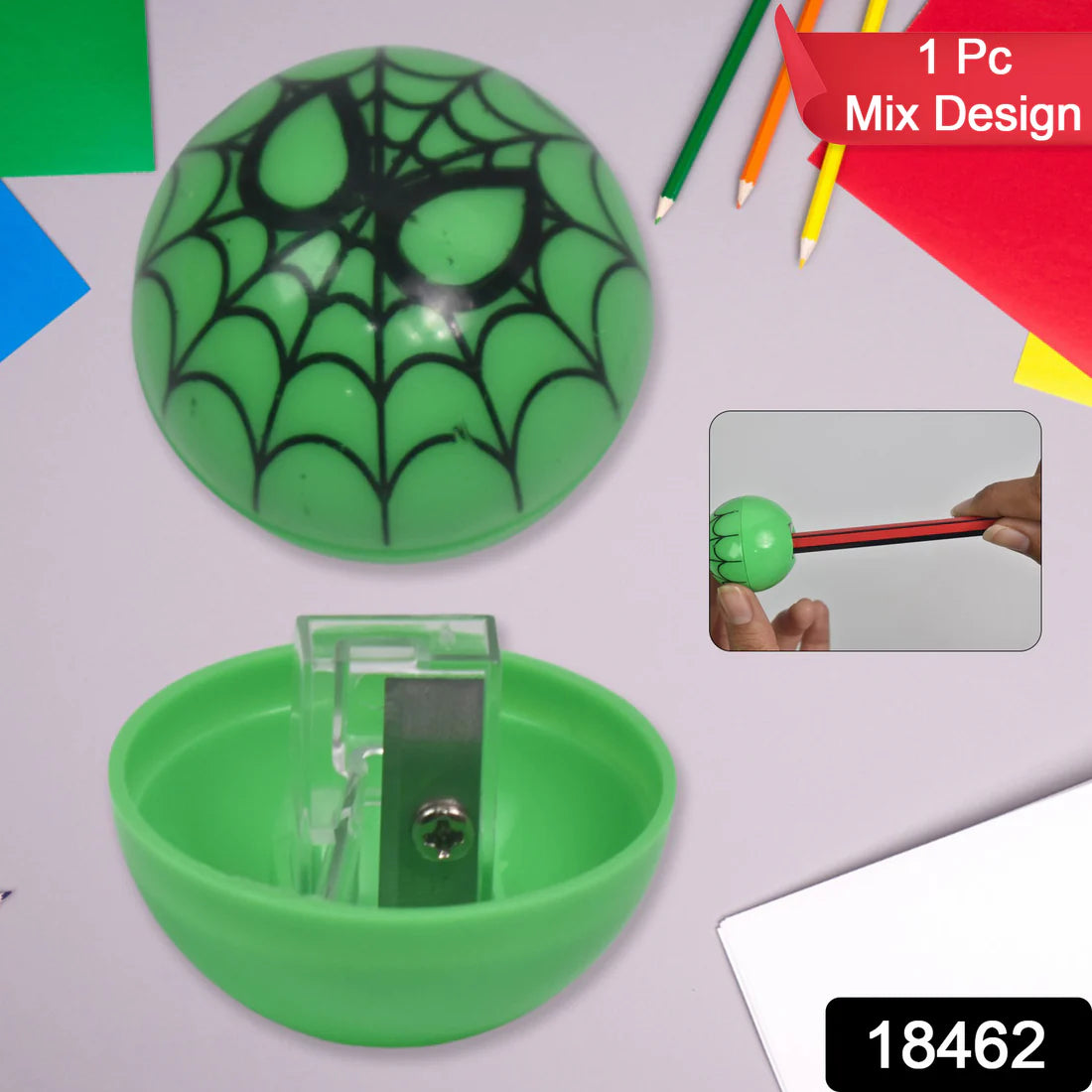 Round Shape Mix Design Pencil Sharpener (1 Pc  Round Shape Mix Design) - Happy Price - Image 5