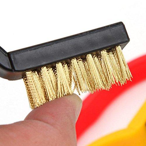 3 Pc Mini Wire Brush Set (Brass Nylon Stainless Steel Bristles) - Happy Price - Image 3