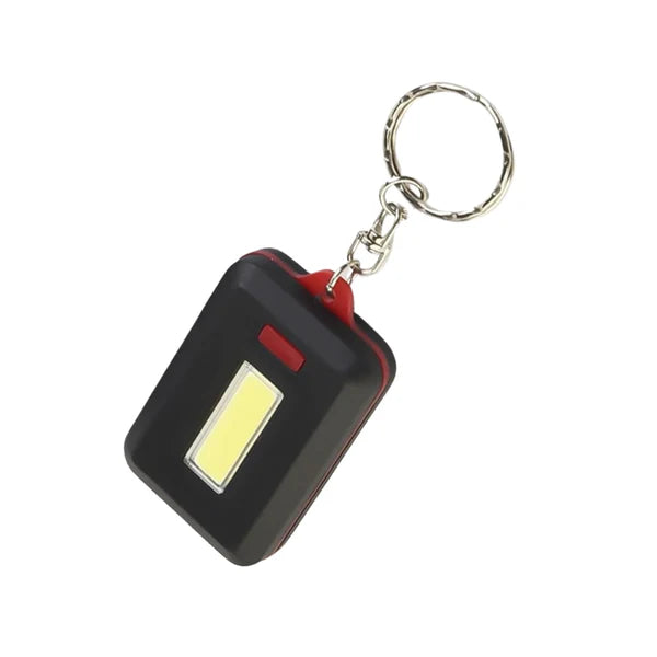 Portable COB LED Keychain Light with Hook & Loop, 3 Modes (1 Pc)