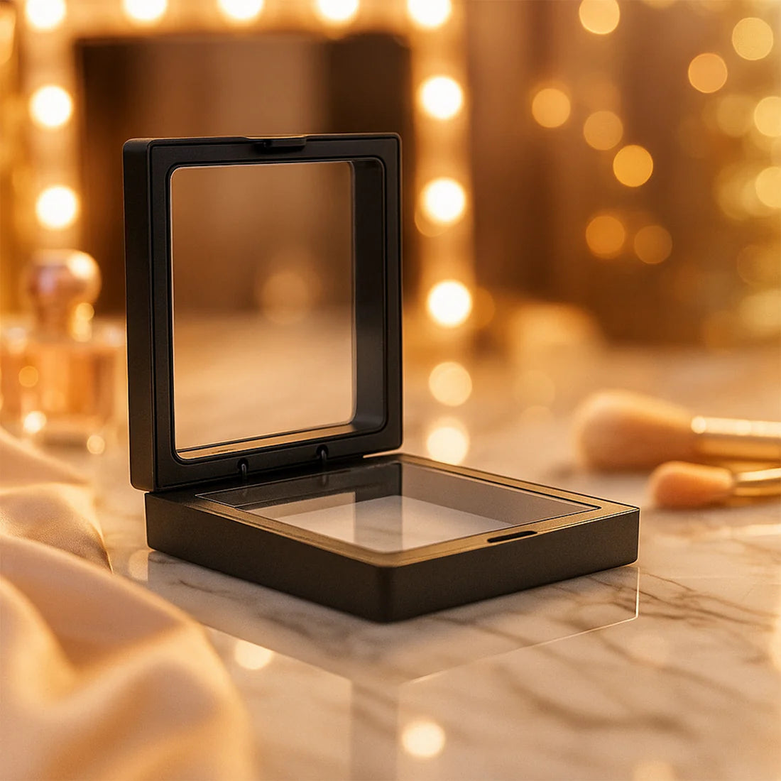 Transparent Jewellery Display Box (11x11 cm, 1 Pc) - Floating Frame Organizer - Happy Price - Image 3