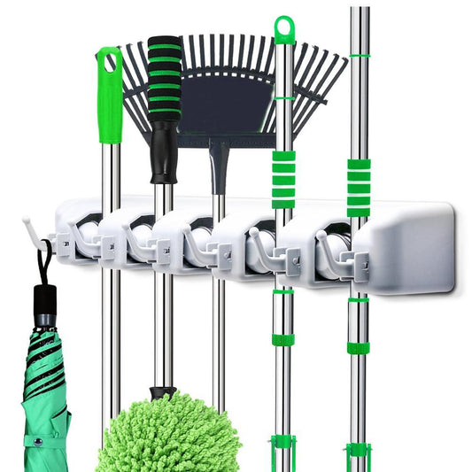 5-layer Multipurpose Wall Mounted Organizer Mop And Broom Holder - Happy Price - Image 1