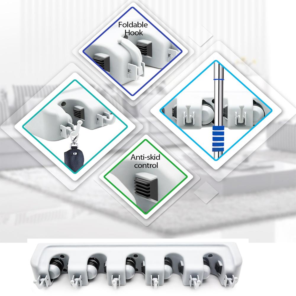 5-layer Multipurpose Wall Mounted Organizer Mop And Broom Holder - Happy Price - Image 4