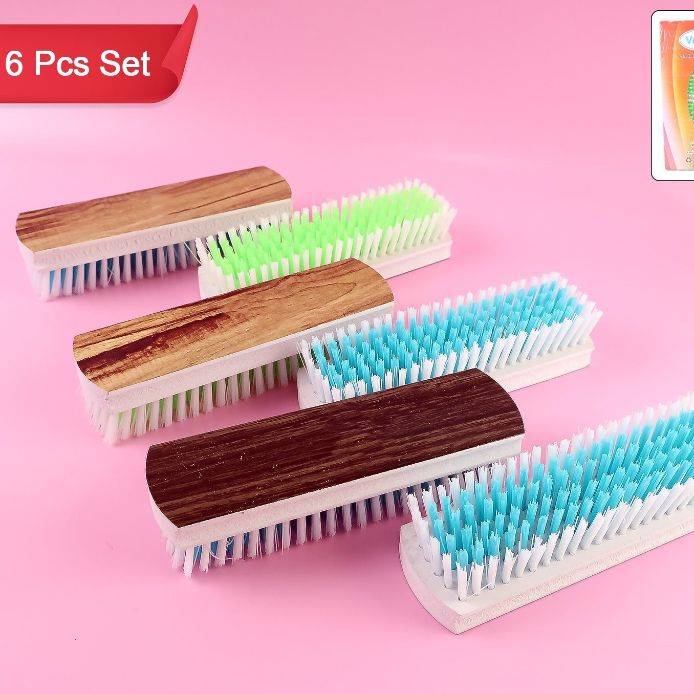 Veepee 6-piece Cloth Washing And Cleaning Scrub Brush Set - Happy Price - Image 1