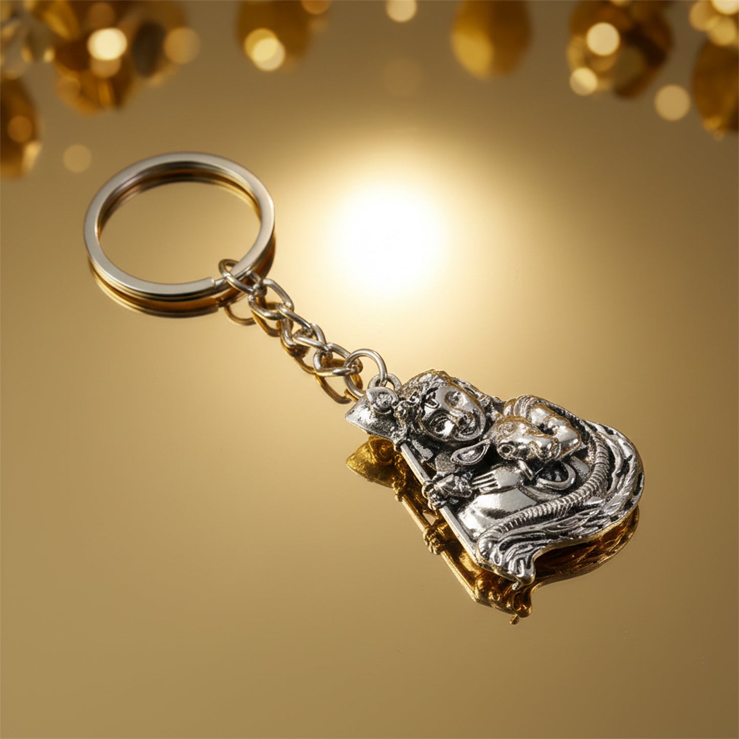 Silver Finish Metal Bal Krishna Idol Keychain (1 Pc) - Happy Price - Image 3
