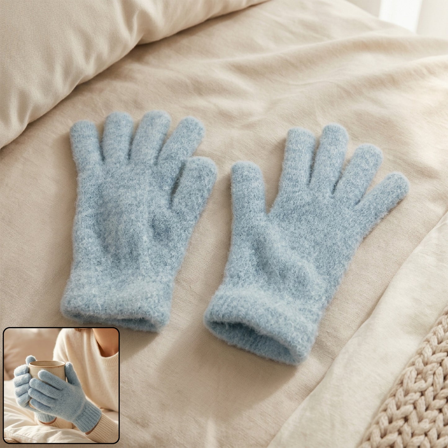 Warm Fleece Winter Gloves for Men & Women - 1 Pair - Happy Price - Image 2