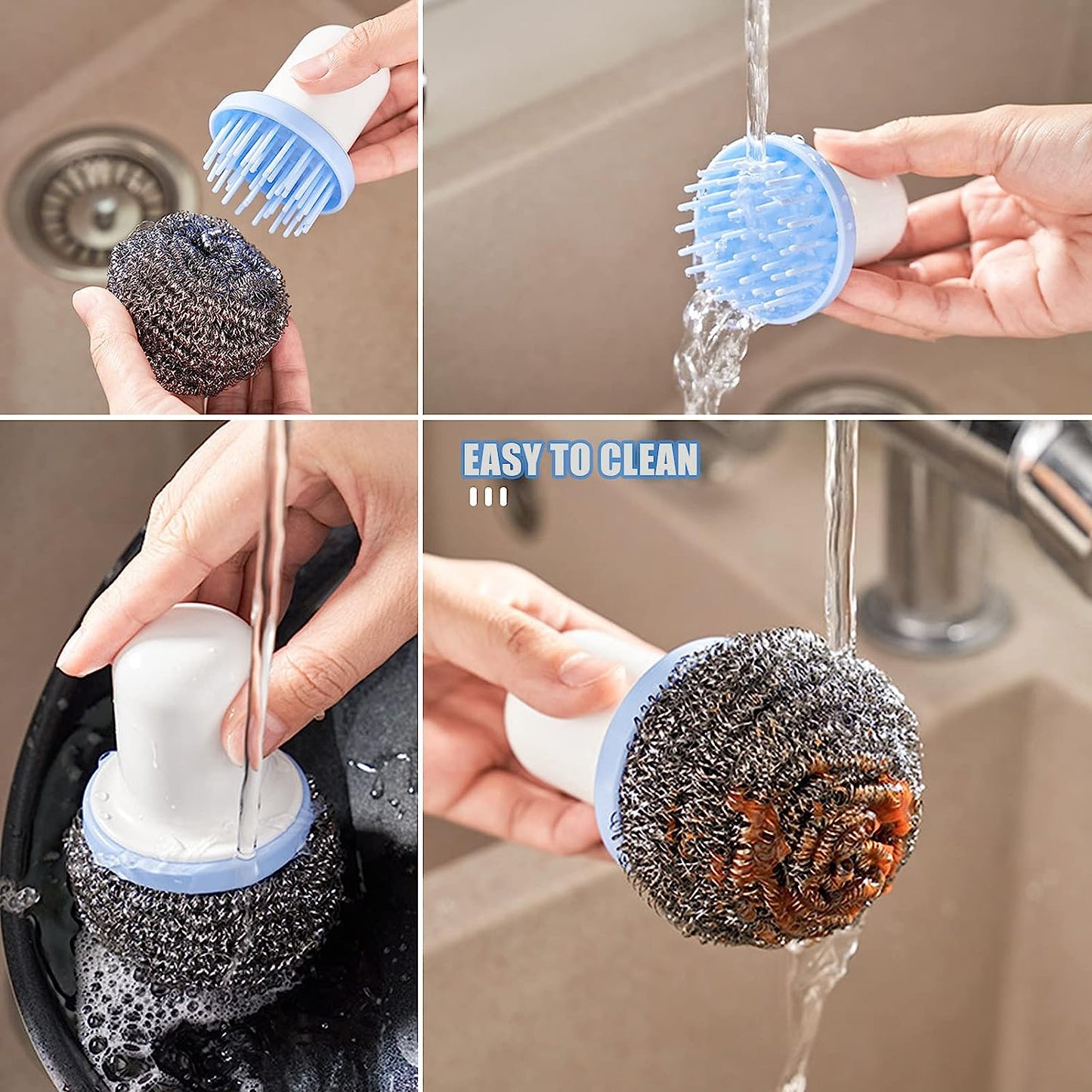 Palm Grip Kitchen Cleaning Brush for Utensils & Surfaces - Happy Price - Image 6
