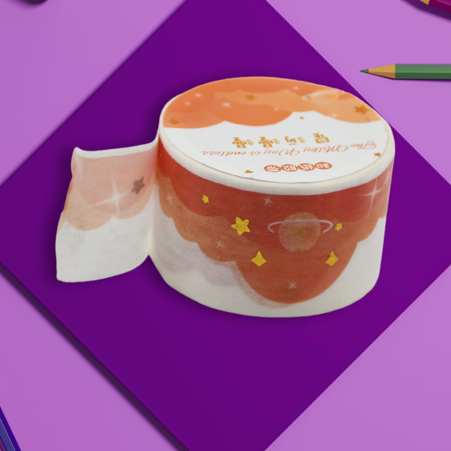 8875 1 Rolls Scrapbook Sticker Decor Wide Adhesive Tape Cute Adhesive Tape For Journaling Notebook Tapes Aesthetic Adhesive Tape Crafts Supplies Japanese Paper Account Wrapping Tape - Happy Price - Image 2