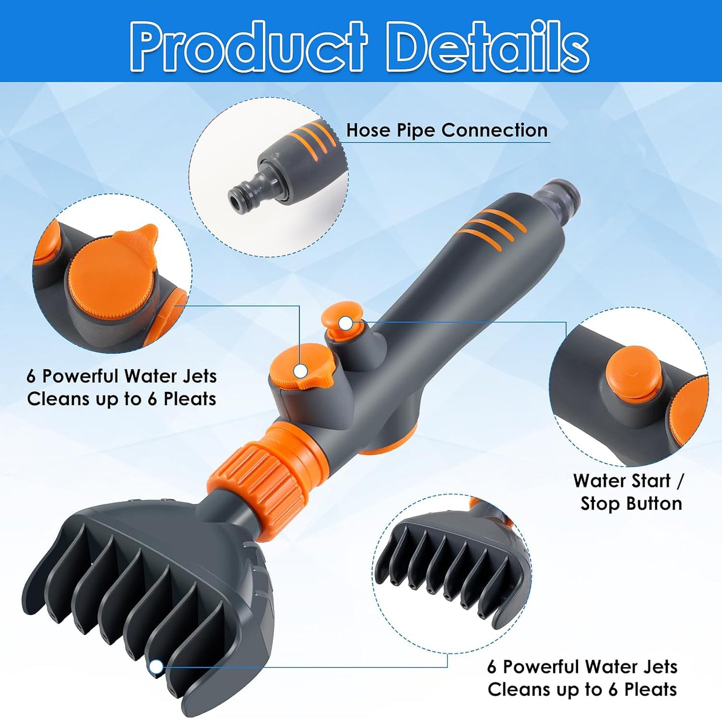Pool Filter Cartridge Cleaner Nozzle - 1 Pc High-Pressure Jet Washer - Happy Price - Image 6