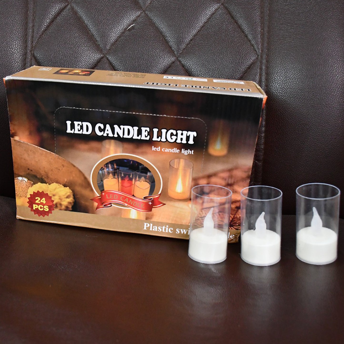 Set of 24 LED Flameless Candles with Clear Covers - Battery Operated Flickering Lights - Happy Price - Image 7
