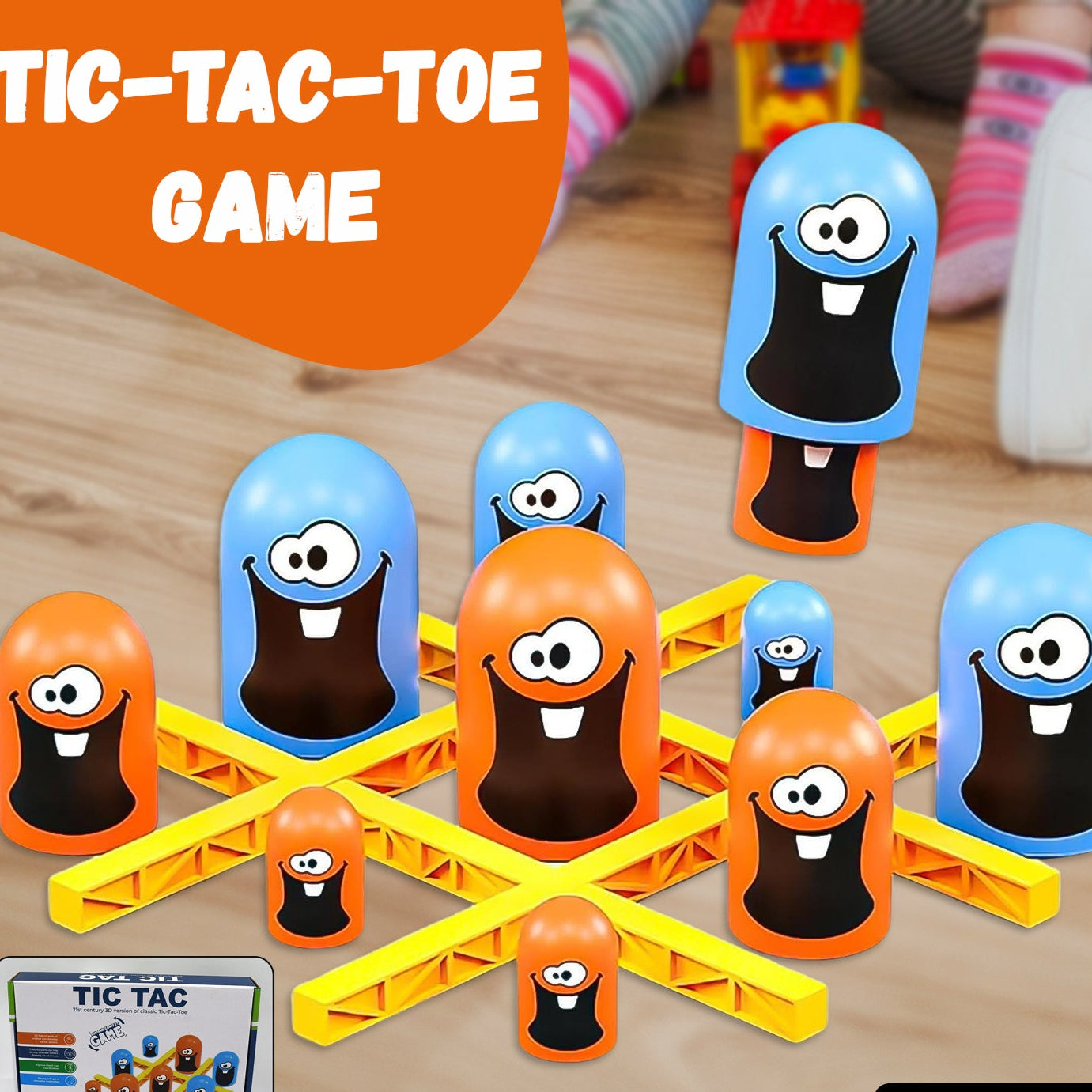 Tic-tac-toe Game Gobble Game Board Game Indoor (1 Set) - Happy Price - Image 1