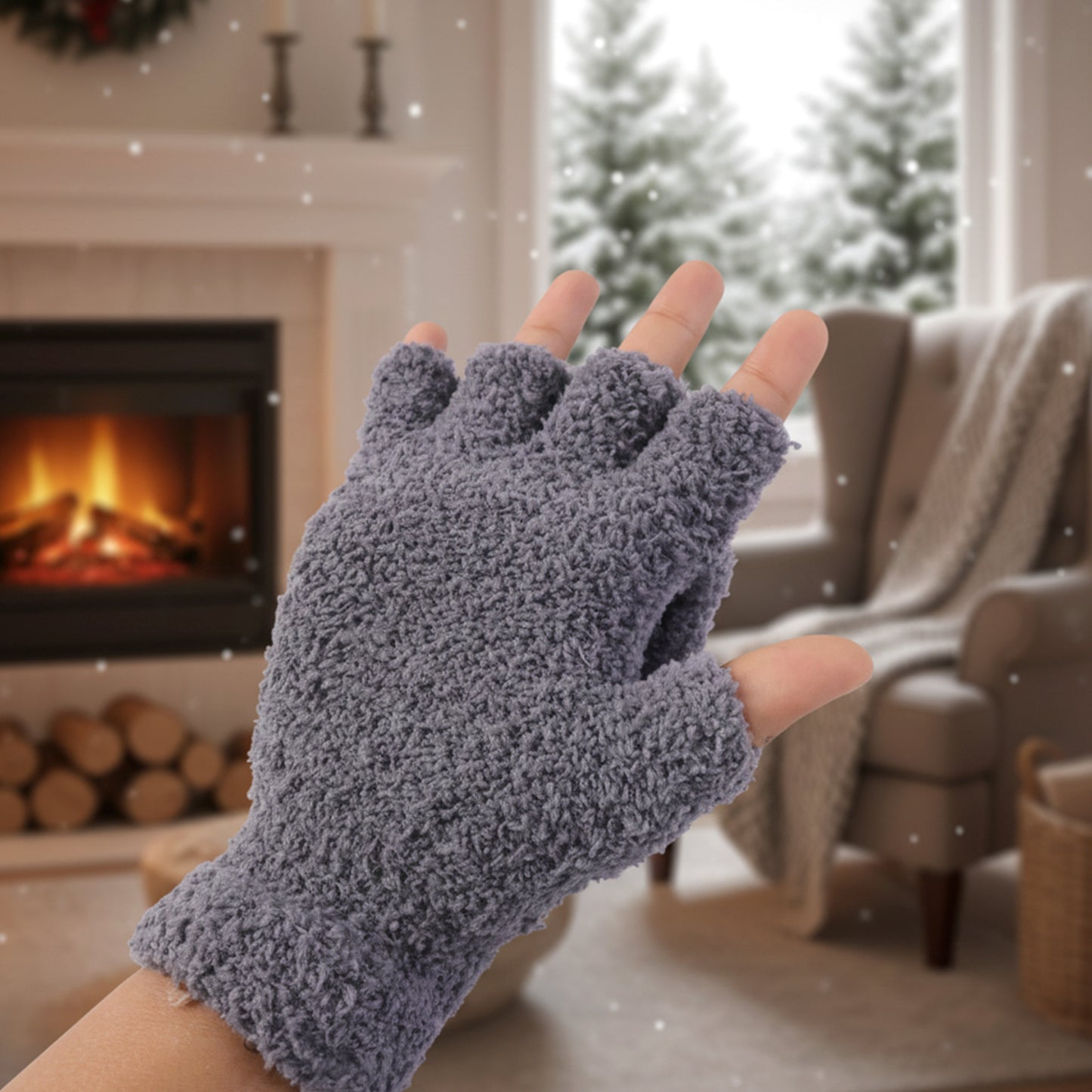 Warm Fingerless Gloves for Men & Women - 1 Pair, Convertible Mittens - Happy Price - Image 3