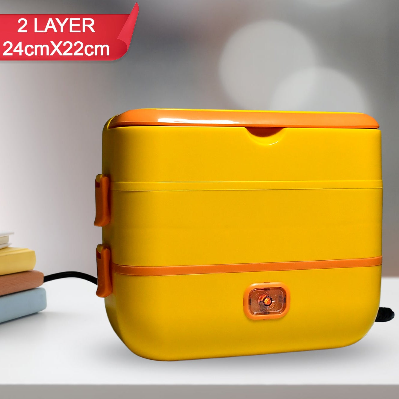 2layer Electric Lunch Box For Office Portable Lunch Warmer With Removable 4 Stainless Steel Container. - Happy Price - Image 1