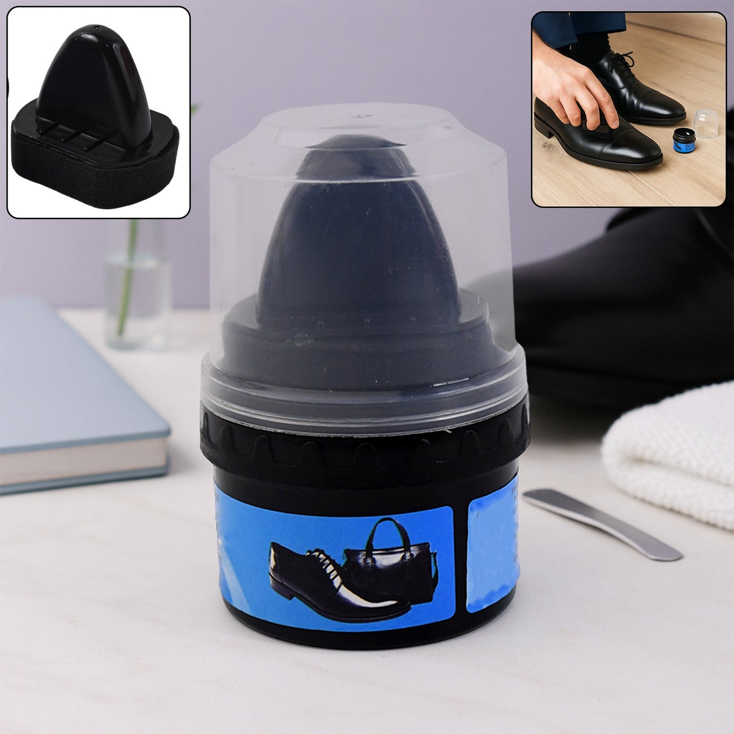 Instant Shoe Shine Sponge With Liquid Polish (1 Pc) - Happy Price - Image 3