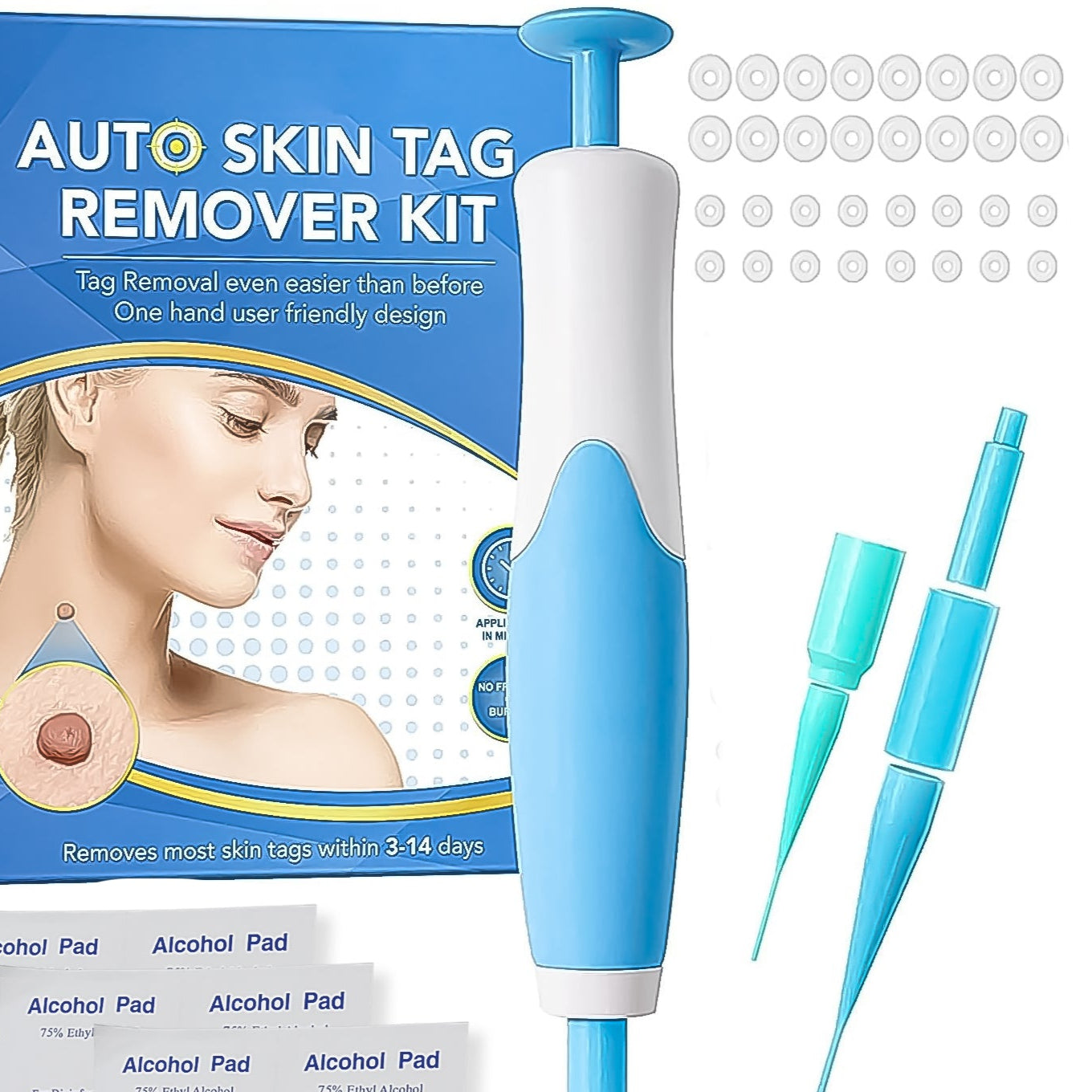 Skin Tag Remover Kit 2 In 1 For Micro To Large (2 Mm - 8 Mm  1 Set) - Happy Price - Image 1