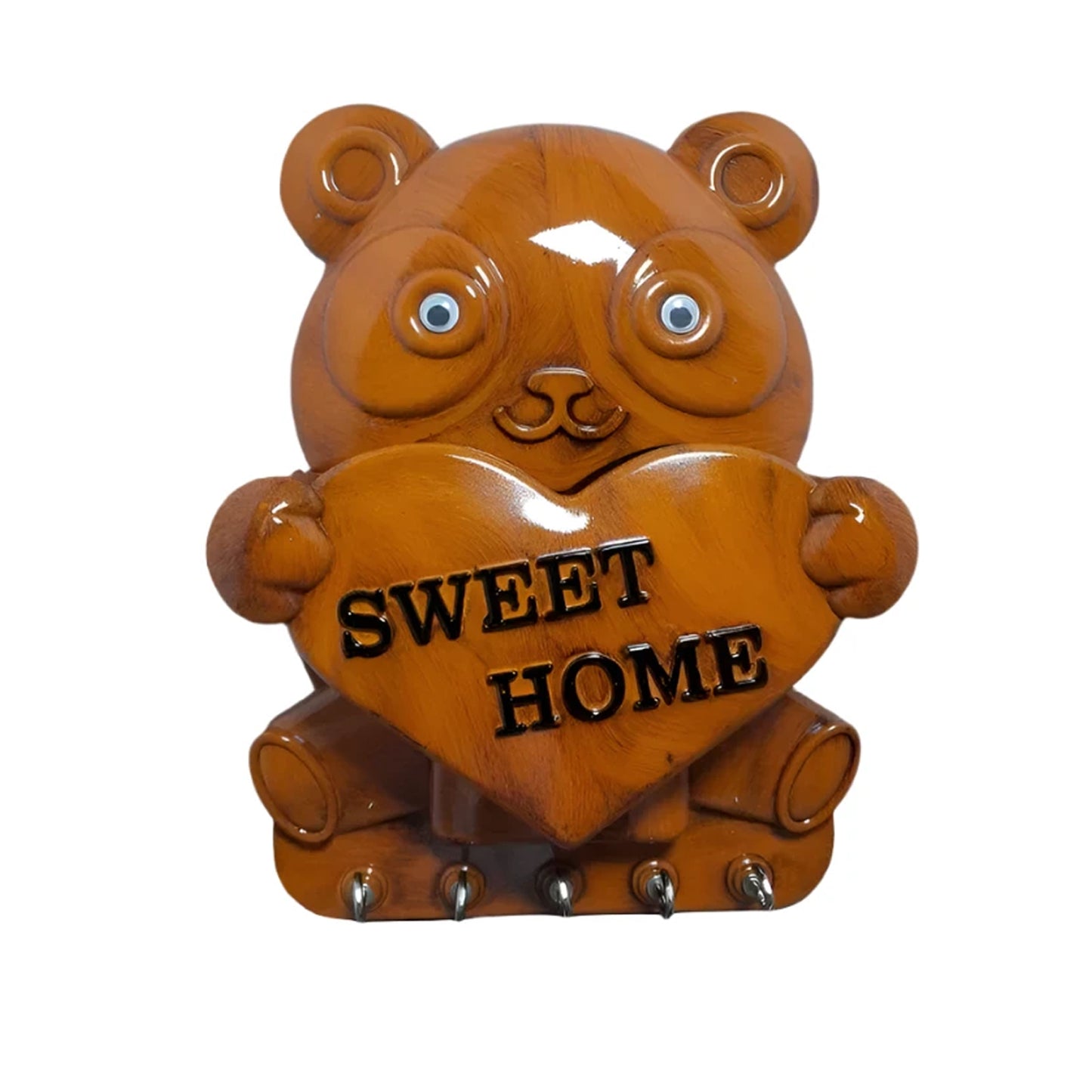 Cute Plastic Panda Key Holder Wall Key Rack With 5 Hooks (1 Pc) - Happy Price - Image 5