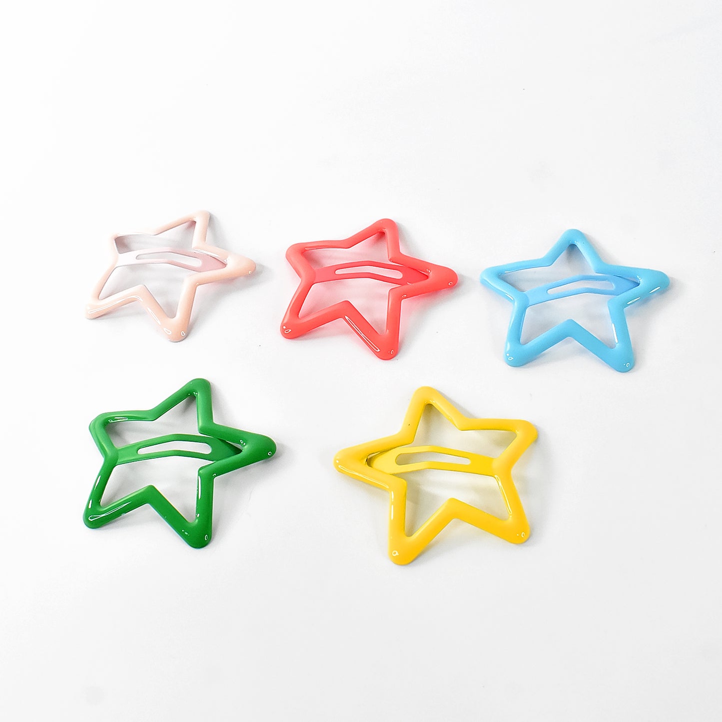 Metal Printed Star Hair Clips - 5 Pcs Set for Women & Girls - Happy Price - Image 5