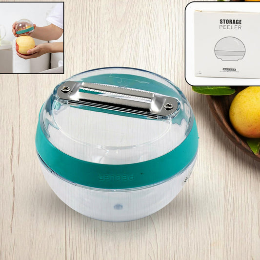 Multifunctional Round Shape Peeler With Container Removable And Washable Storage Type Vegetable Fruit Peeler For Kitchen (1 Pc  Mix Color) - Happy Price - Image 1