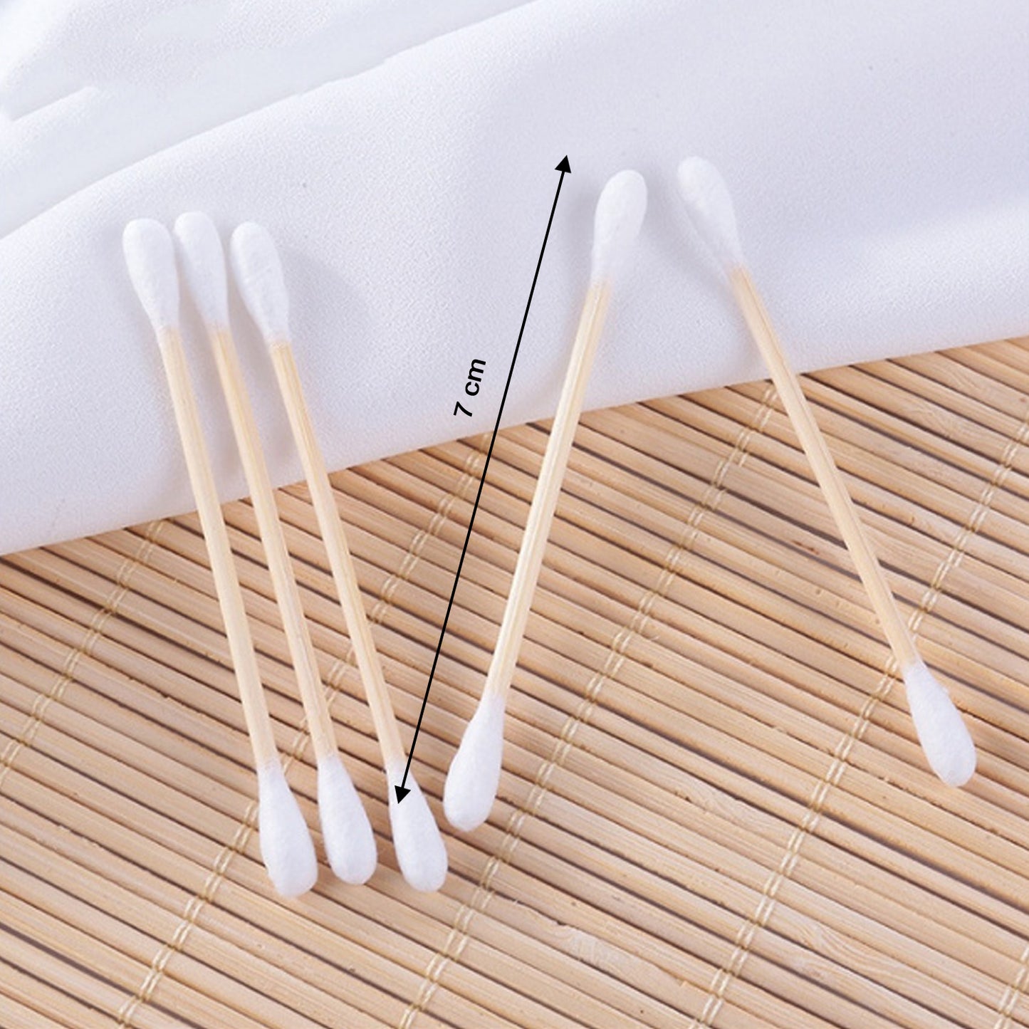 Cotton Swabs Bamboo With Wooden Handles For Makeup Clean Care Ear Cleaning Wound Care Cosmetic Tool Double Head Biodegradable Eco Friendly (Pack Of 20) - Happy Price - Image 5