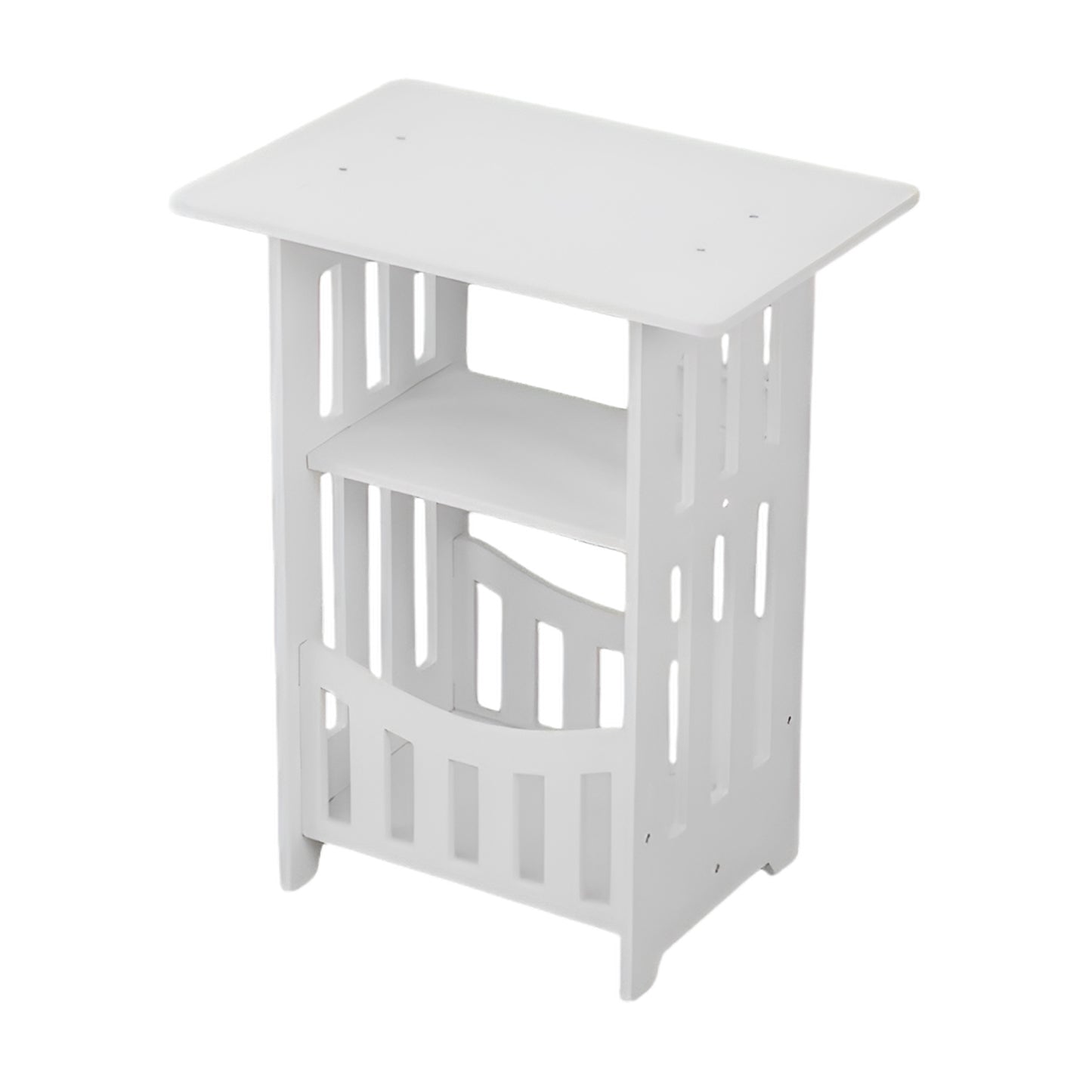 Compact Wooden Style Side Table with Storage Rack - 39.5x22x18 Cm - Happy Price - Image 4