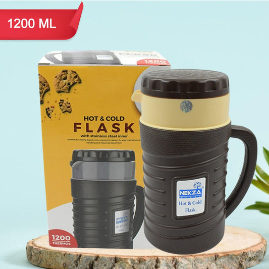 Thermos Insulated Flask Or Hot Kettle  Plastic Innner Steel Insulated Tea Kettle Hot And Cold Premium Tea Kettle Kettle  Easy To Carry  Leak Proof  Tea Jug  Coffee Jug  Water Jug  Hot Beverag (1200 Ml 1700ml ) - Happy Price - Image 1