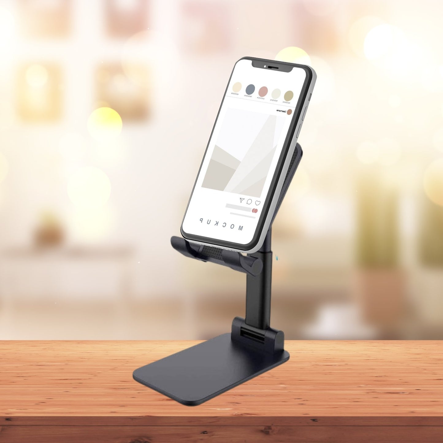 Foldable Mobile Stand With Angle Adjustable Desktop Table Mobile Holder - Happy Price - Image 2