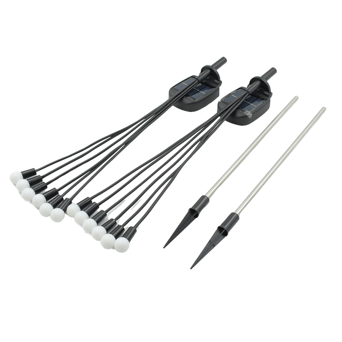 Solar Garden Lights Solar - Powered Firefly Lamp New Upgraded Solar Firefly Lights Outdoor Waterproof Solar Outdoor Decorative Lights For Yard Gardening Patio Backyard Pathway Dcor (2 Pcs Set 12 Led (Warm Light)) - Happy Price - Image 4