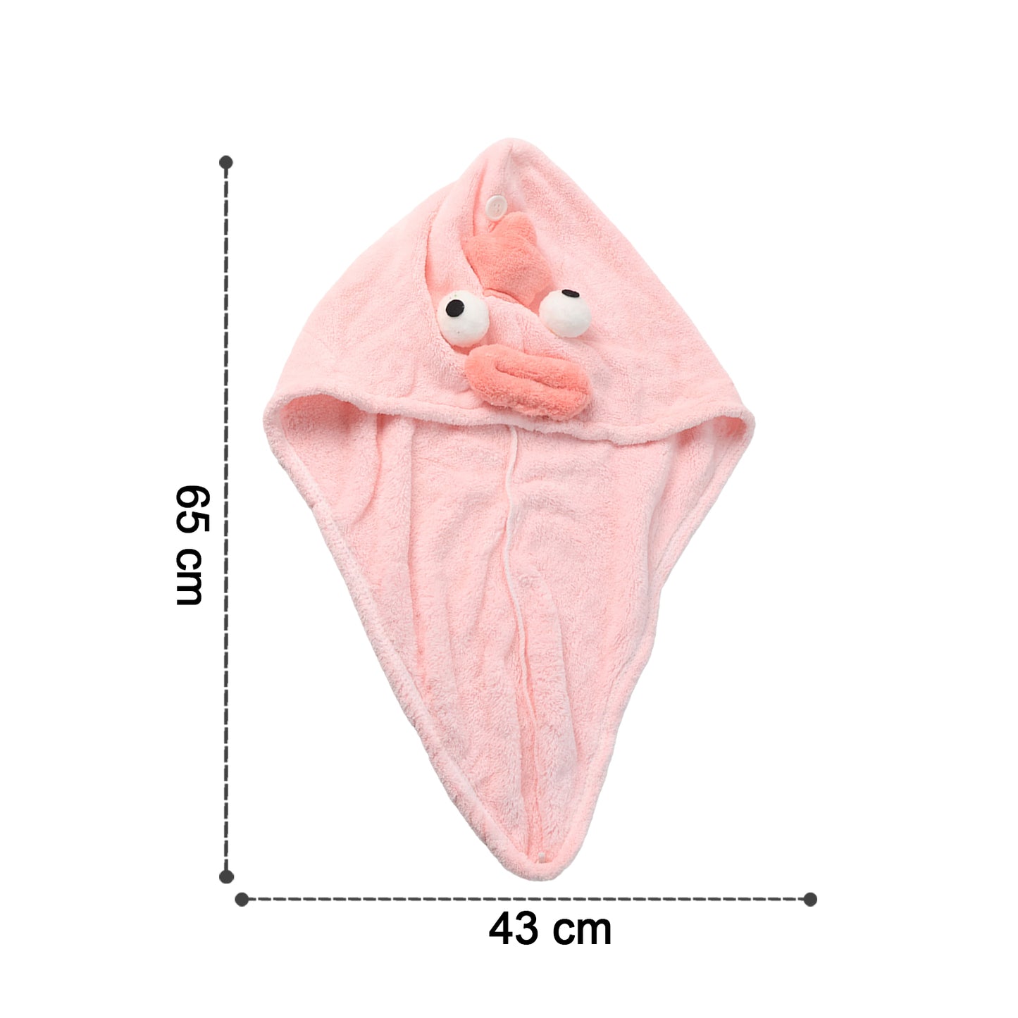 Soft Microfiber Cartoon Design Hair Drying Towel Wrap With Button Closure (1 Pc) - Happy Price - Image 5