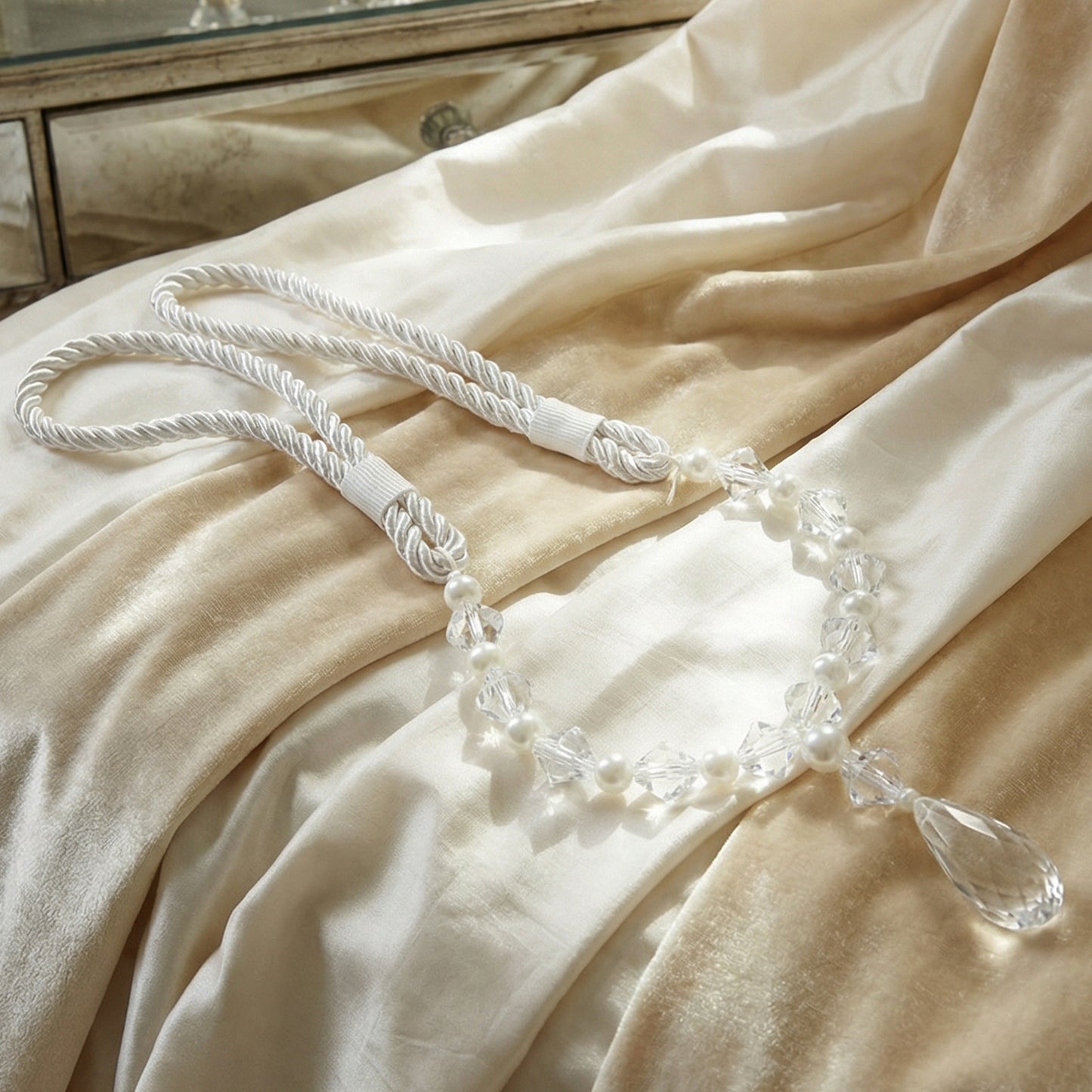 Elegant Crystal Beaded Curtain Tieback Holder (1 Pc) - Happy Price - Image 6