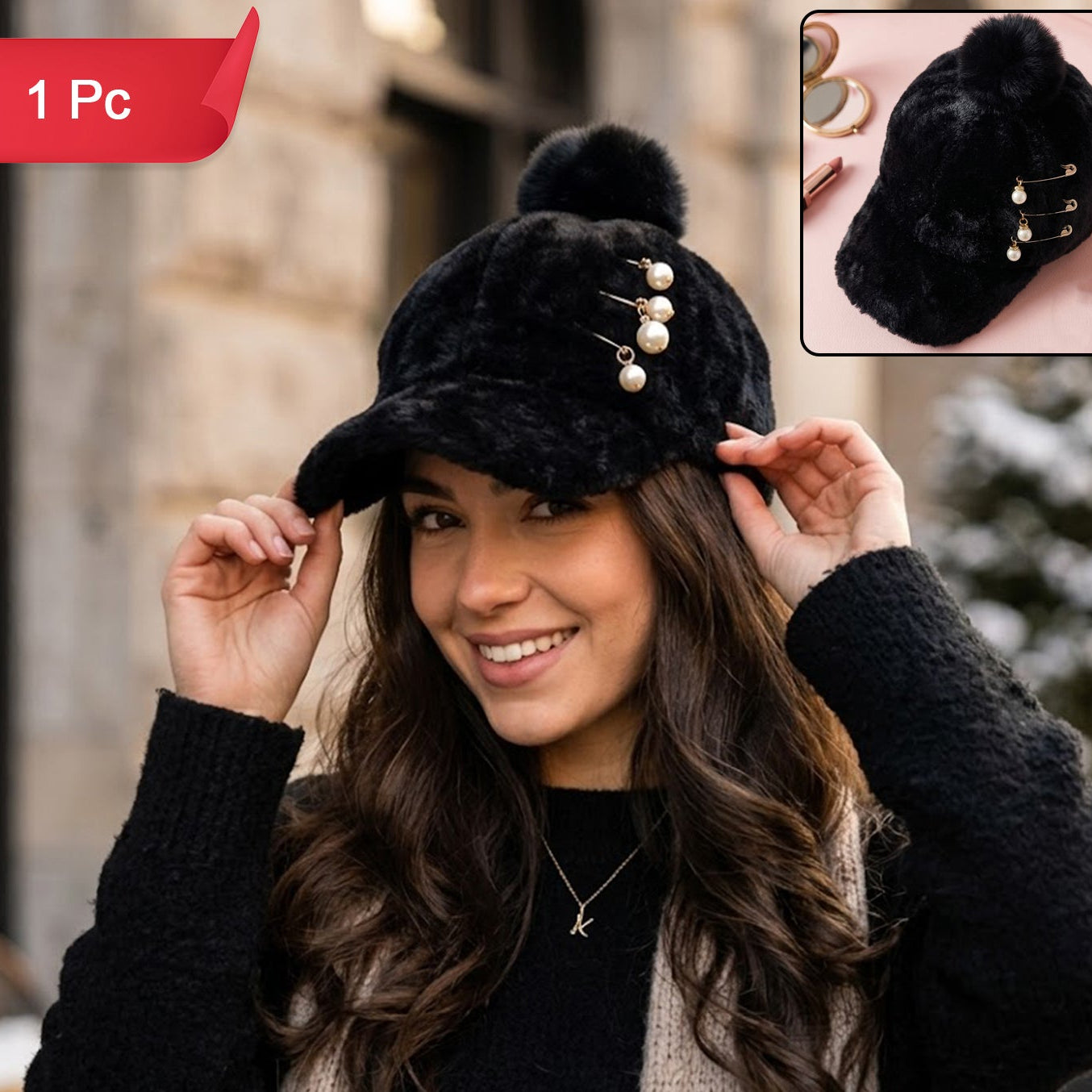 Elegant Winter Fur Cap For Women (1 Pc)