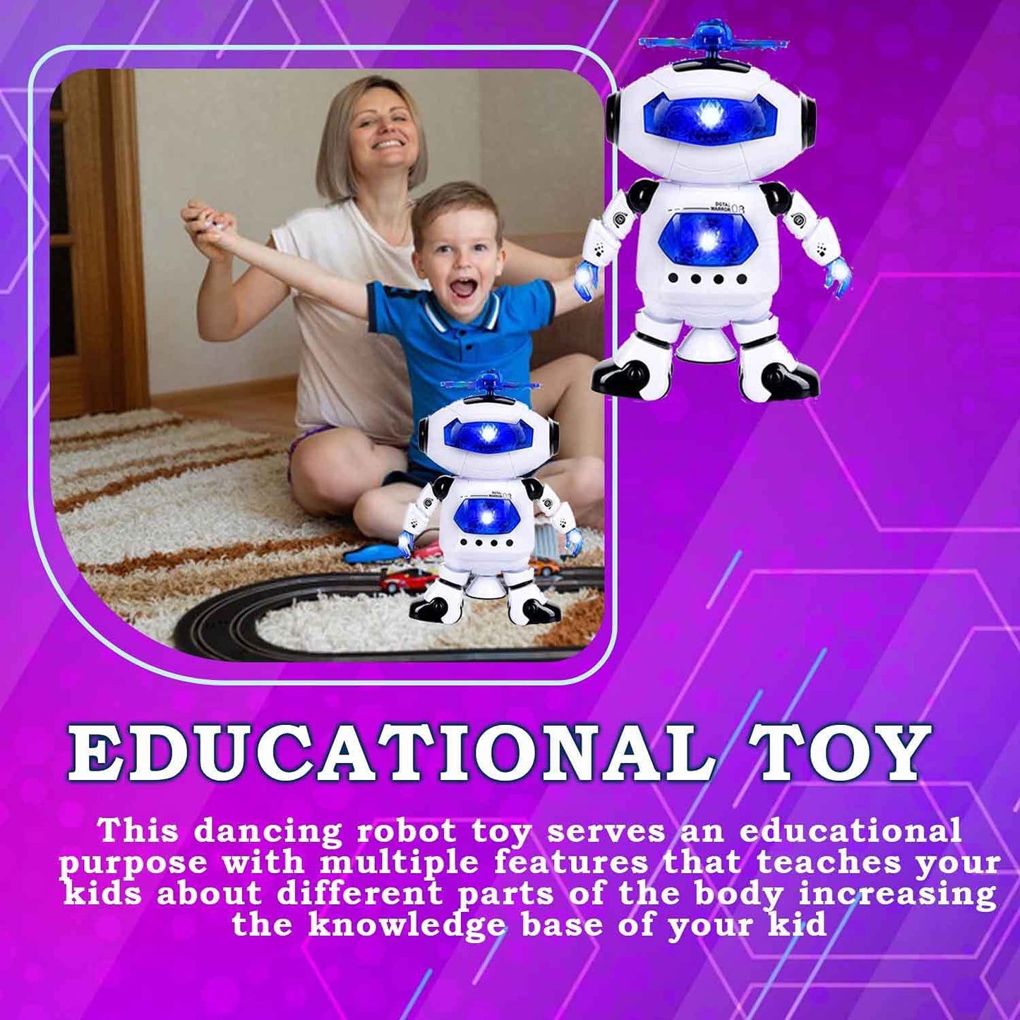 Dancing Robot Toy with 3D Lights and Music for Kids - Happy Price - Image 5