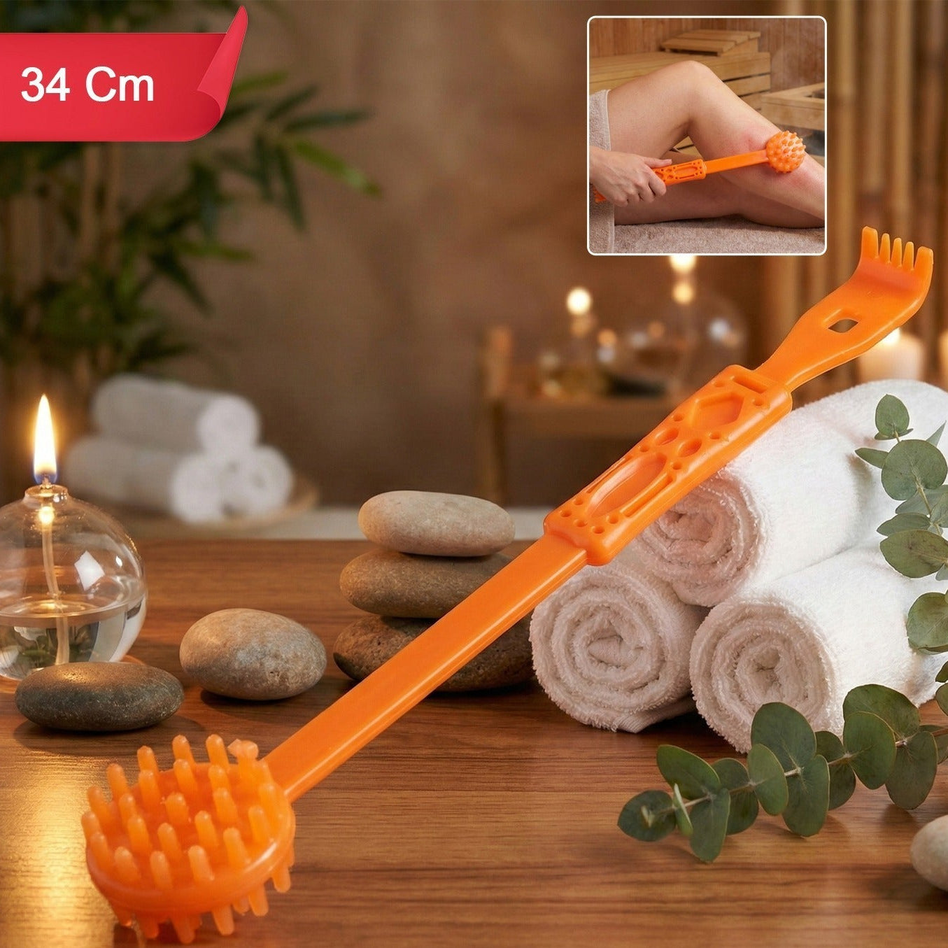 Long Handle Body Massager Roller Stick (1 Pc) for Full Body Relaxation - Happy Price - Image 1
