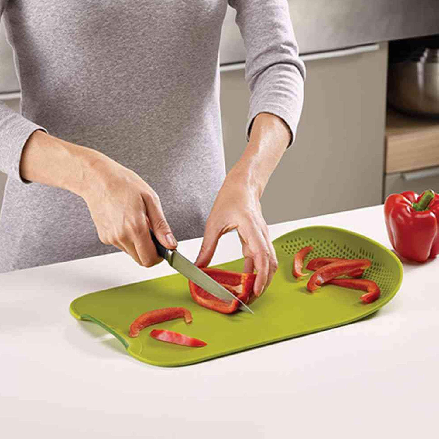 Chop  Drain Vegetables Fruits Chopping Board Sleek Knife - Happy Price - Image 6