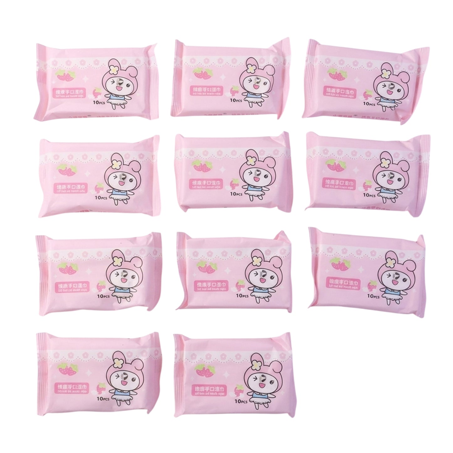 Cartoon Printed Soft Wet Wipes Pack 100pc (10 Pack X 10 Pc Each)
