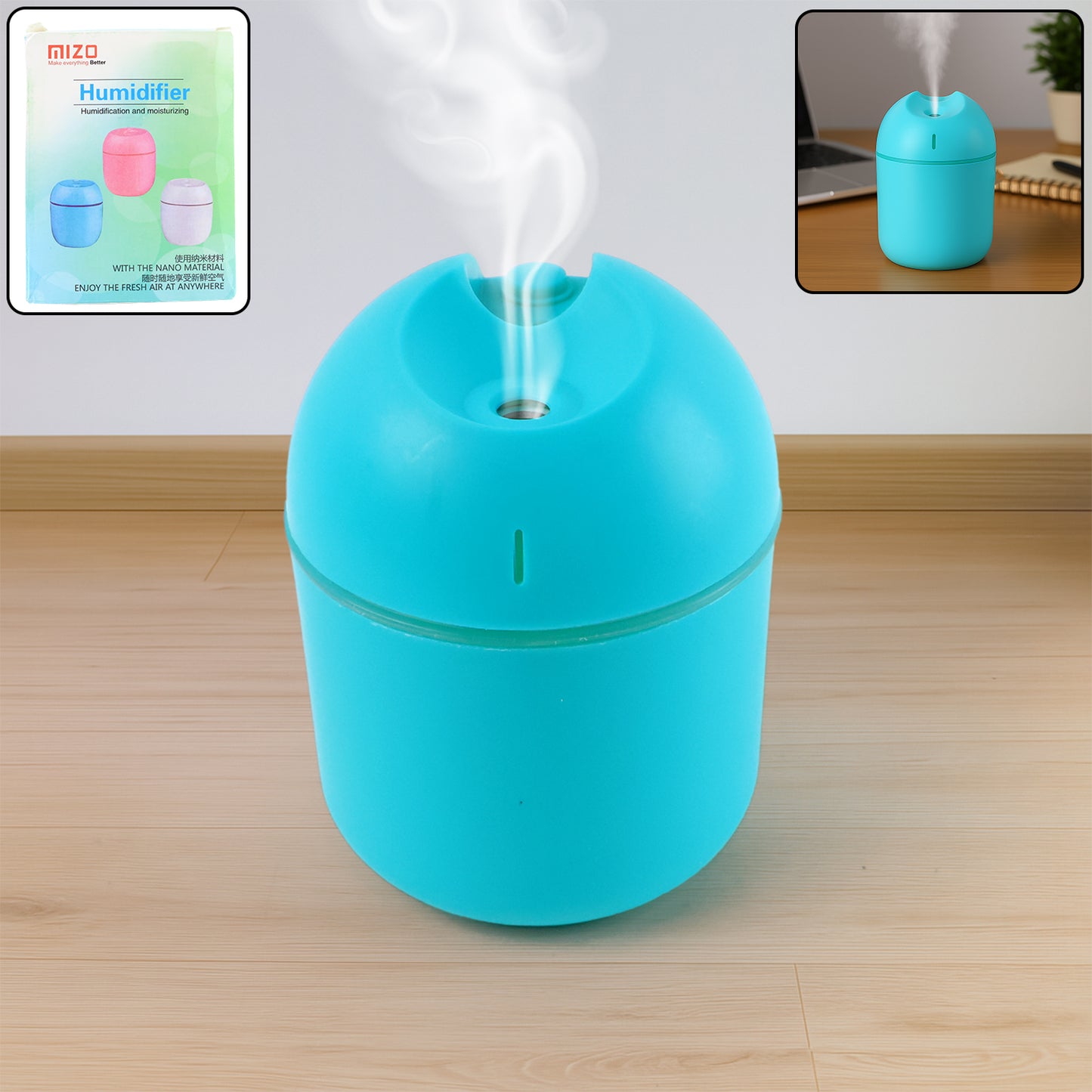 Blue Usb Mini Air Humidifier For Home  Office (1 Pc) - Happy Price - Image 2
