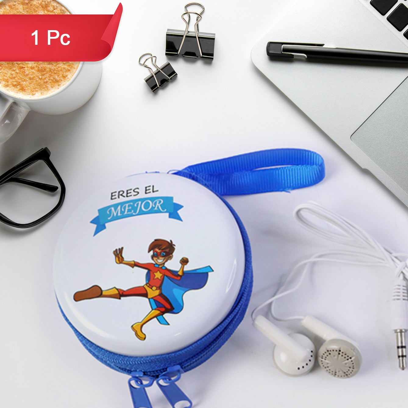 Kids Superhero Wired Earphones with Zipper Case (1 Pc Set) - Happy Price - Image 1