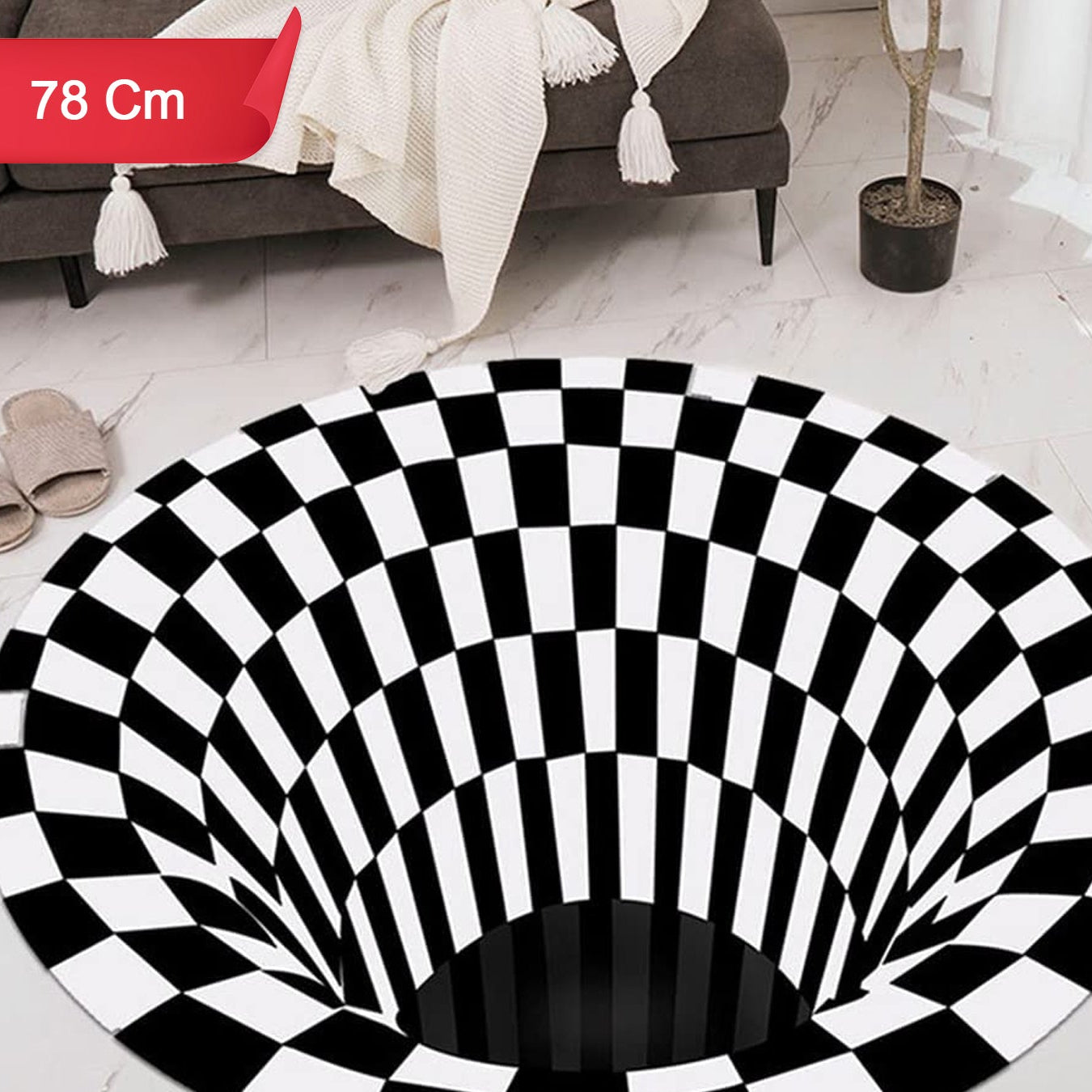3d Space Round Carpet Floor Mat Non-woven Doormat (1 Pc  78 Cm) - Happy Price - Image 1