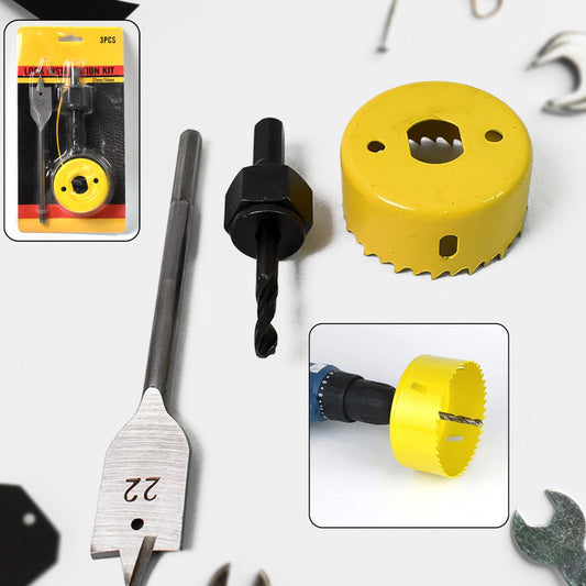 Door Lock Installation (22mmx150mm) Hole Saw Kit (1 Set) - Happy Price - Image 1