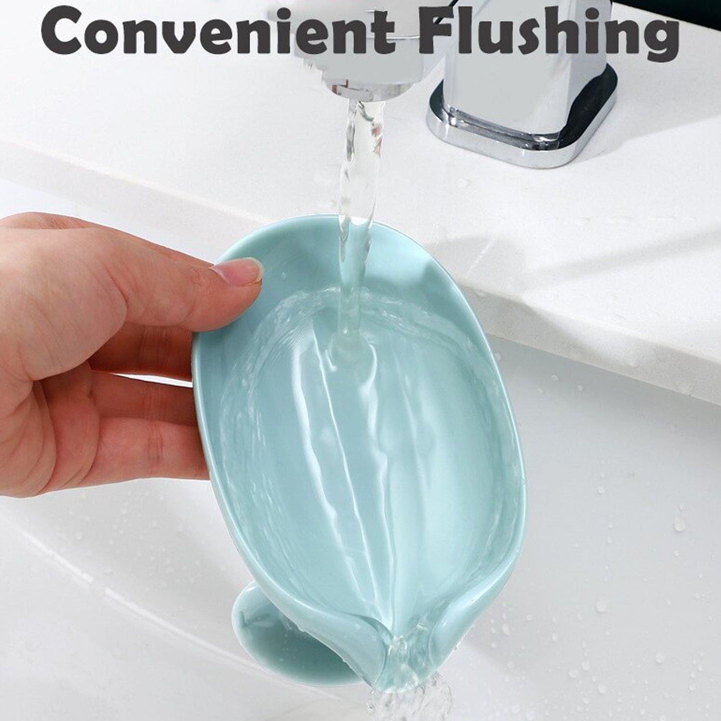 Self Draining Soap Holder For Bathroom Leaf Shape Soap Dish Kitchen Soap Tray - Happy Price - Image 5
