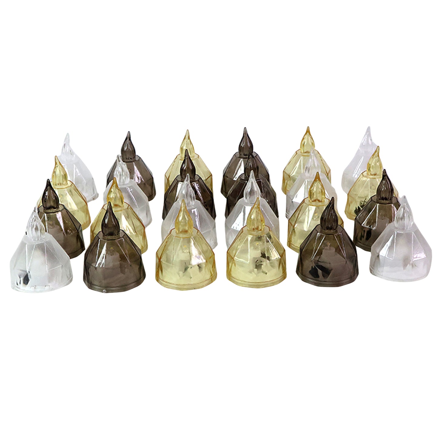 24 Piece LED Flameless Candle Lights Set with Crystal Finish - Safe Decorative Tealights for Home & Events - Happy Price - Image 2