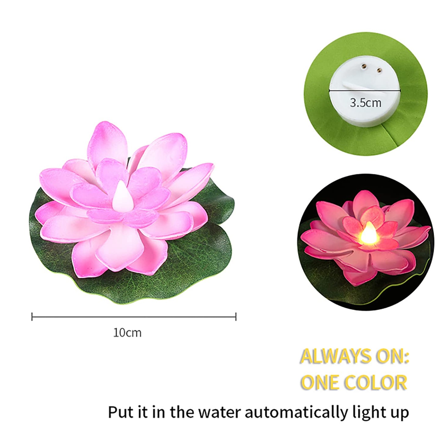 Water Floating Smokeless Candles  Lotus Flowers Sensor Led Tealight For Outdoor And Indoor Decoration - Pack Of 6 Candle Candle (Pack Of 6) - Happy Price - Image 5