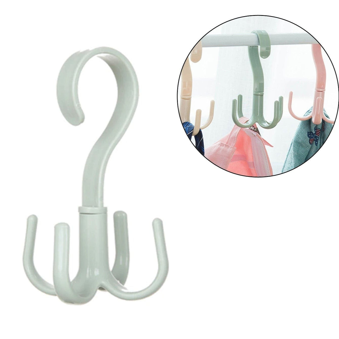 4-claw Multi-function 360 Degree Rotatable Purse Rack Handbag Hanger Hook - Happy Price - Image 1