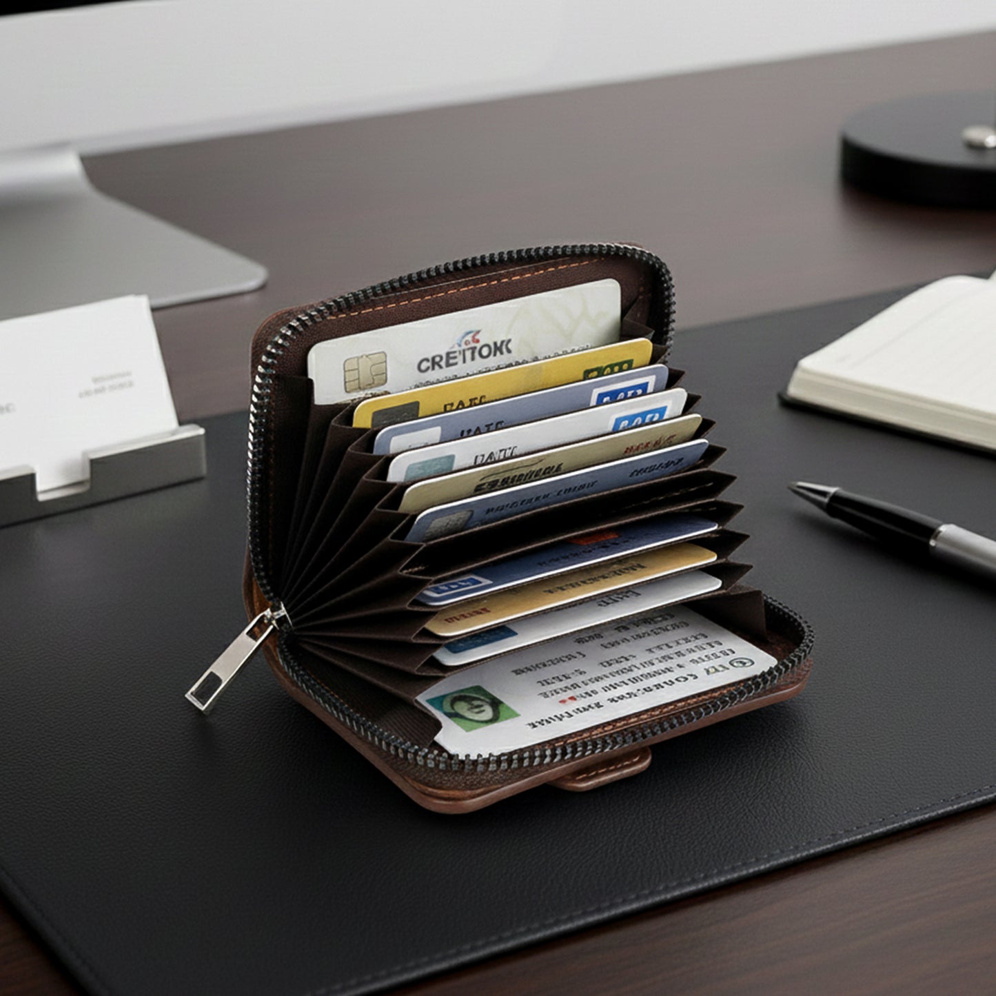 Compact Zip Card Holder Wallet with Removable ID Window (1 Pc) - Happy Price - Image 3