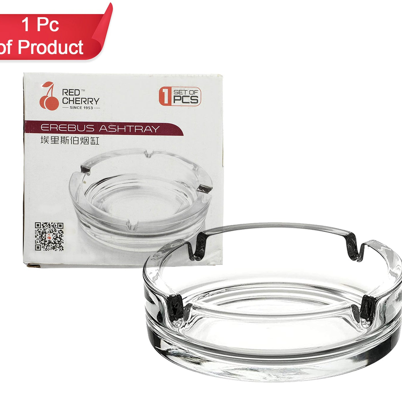 Glass Classic Crystal Quality Cigar Cigarette Ashtray Round Tabletop For Home Office Indoor Outdoor Home Decor - Happy Price - Image 1