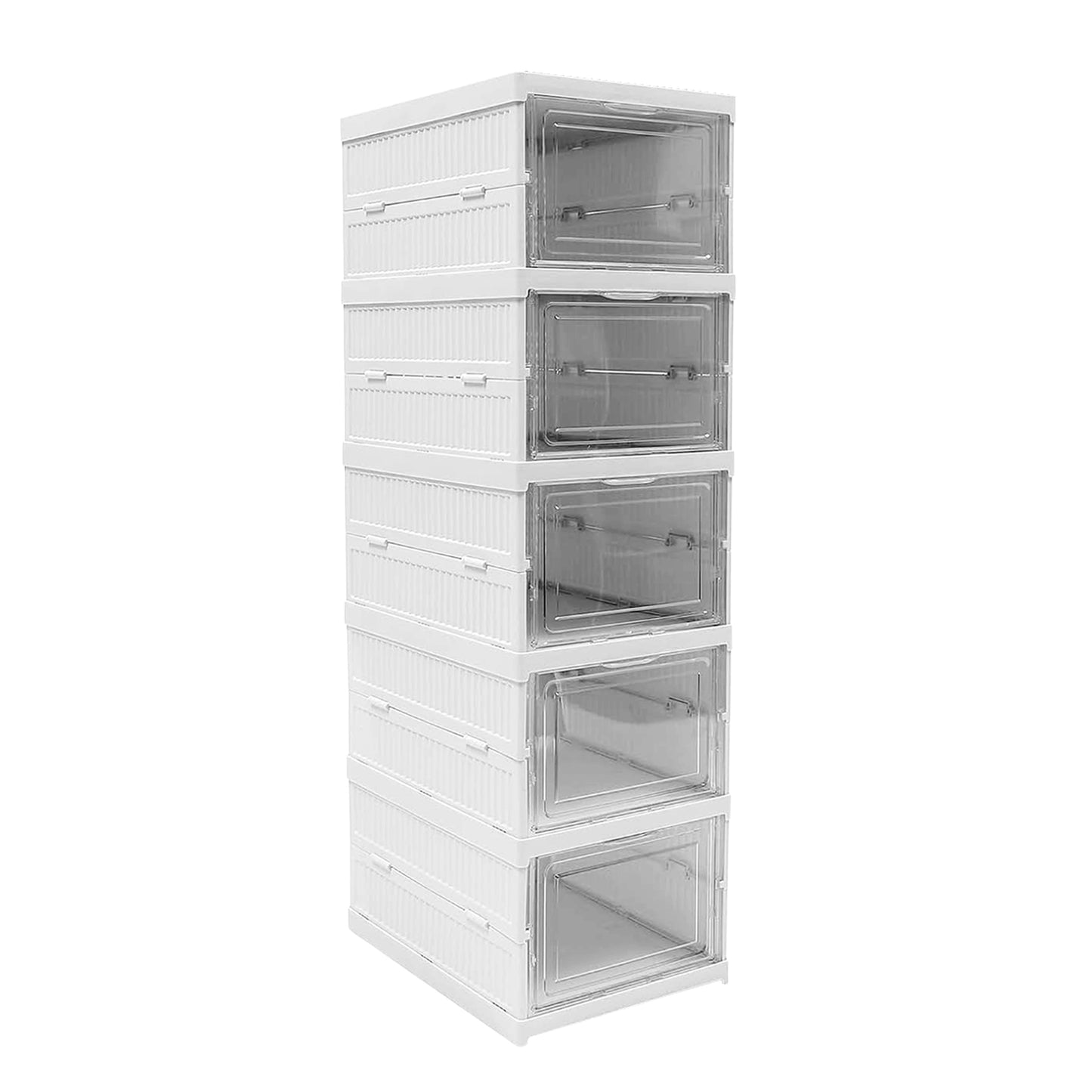 Stackable Multifunctional Storage For Clothes Foldable Drawer Shelf Basket Utility Cart Rack Storage Organizer Cart For Kitchen Pantry Closet Bedroom Bathroom Laundry (5 Layer 1 Pc) - Happy Price - Image 4