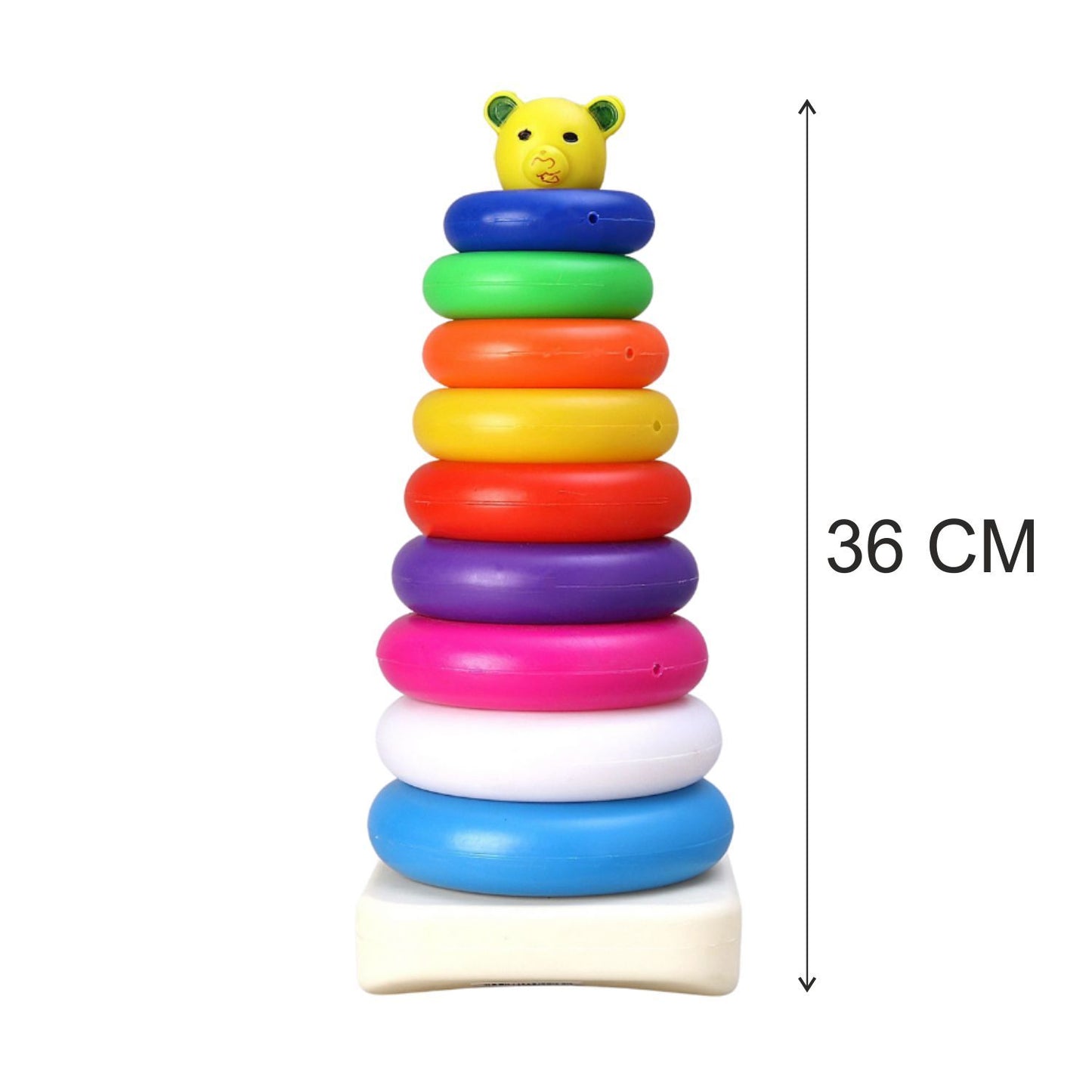Plastic Baby Kids Teddy Stacking Ring Jumbo Stack Up Educational Toy 9pc - Happy Price - Image 3