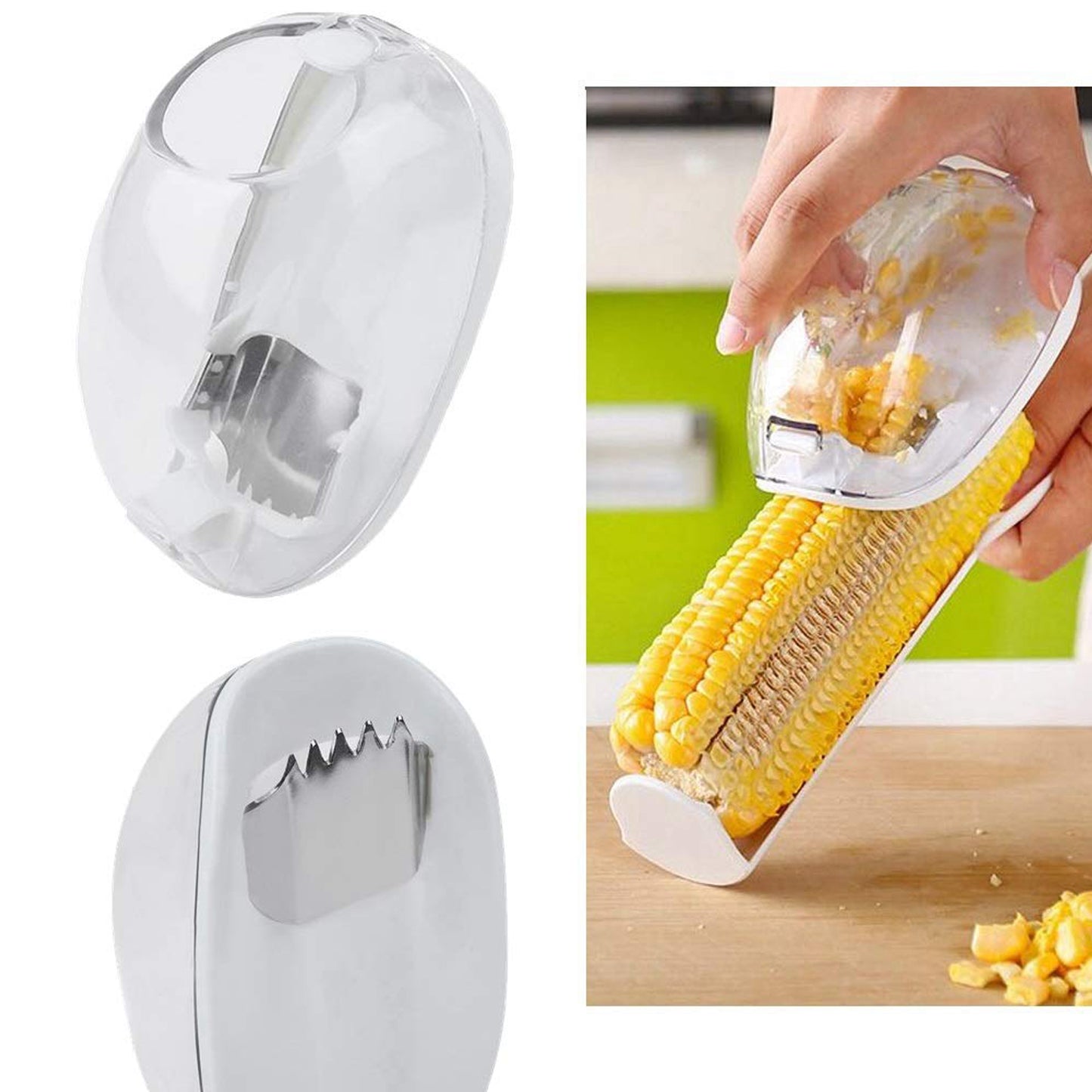 Magic Plastic With Steel Blades Corn Remover Kernel Stripper (1 Pc) - Happy Price - Image 5