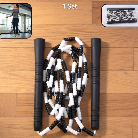 Adjustable Beaded Skipping Rope for Fitness - 1 Set - Happy Price - Image 1
